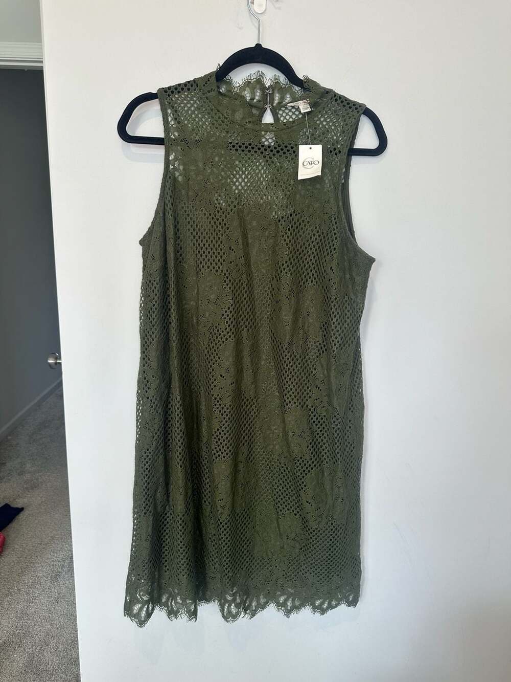 NWT Cato Green Lace Sleeveless Dress